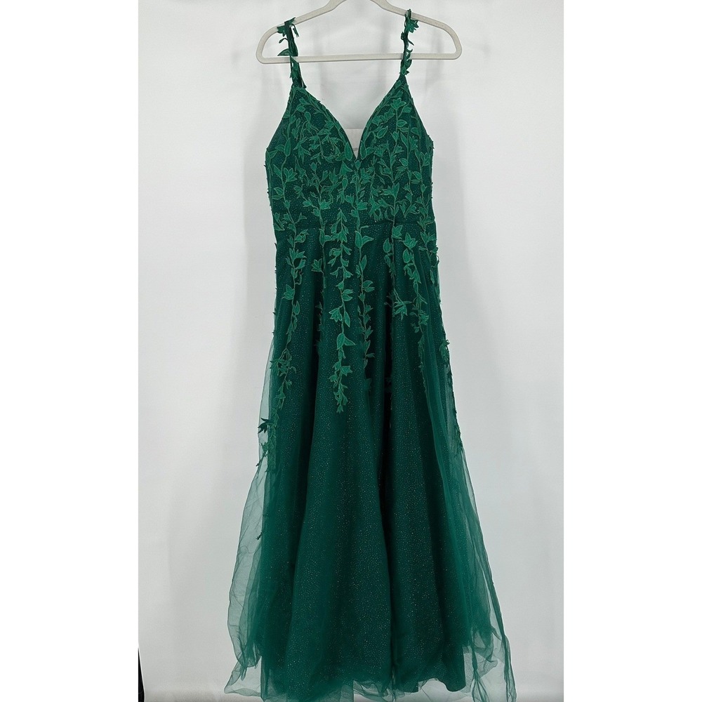 Womens Whimsigoth Fairy Maxi Dress Size M Green Enchanted Forest Prom HOCO
